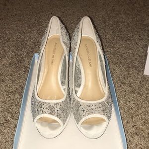 Antonio Melani silver rhinestone heels